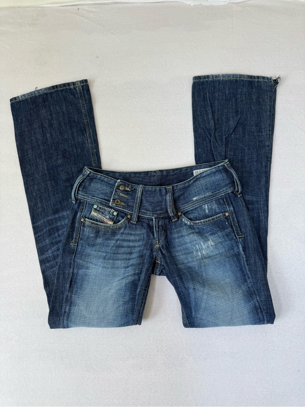 Diesel Cherock Belted Low Rise Jeans Y2K Flare Deadstock Made in Italy